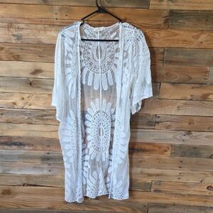 Rebellion White Lace Kimono Top
